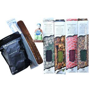 Incense Holder With Incense Sticks Cones & Wooden Ash Catcher